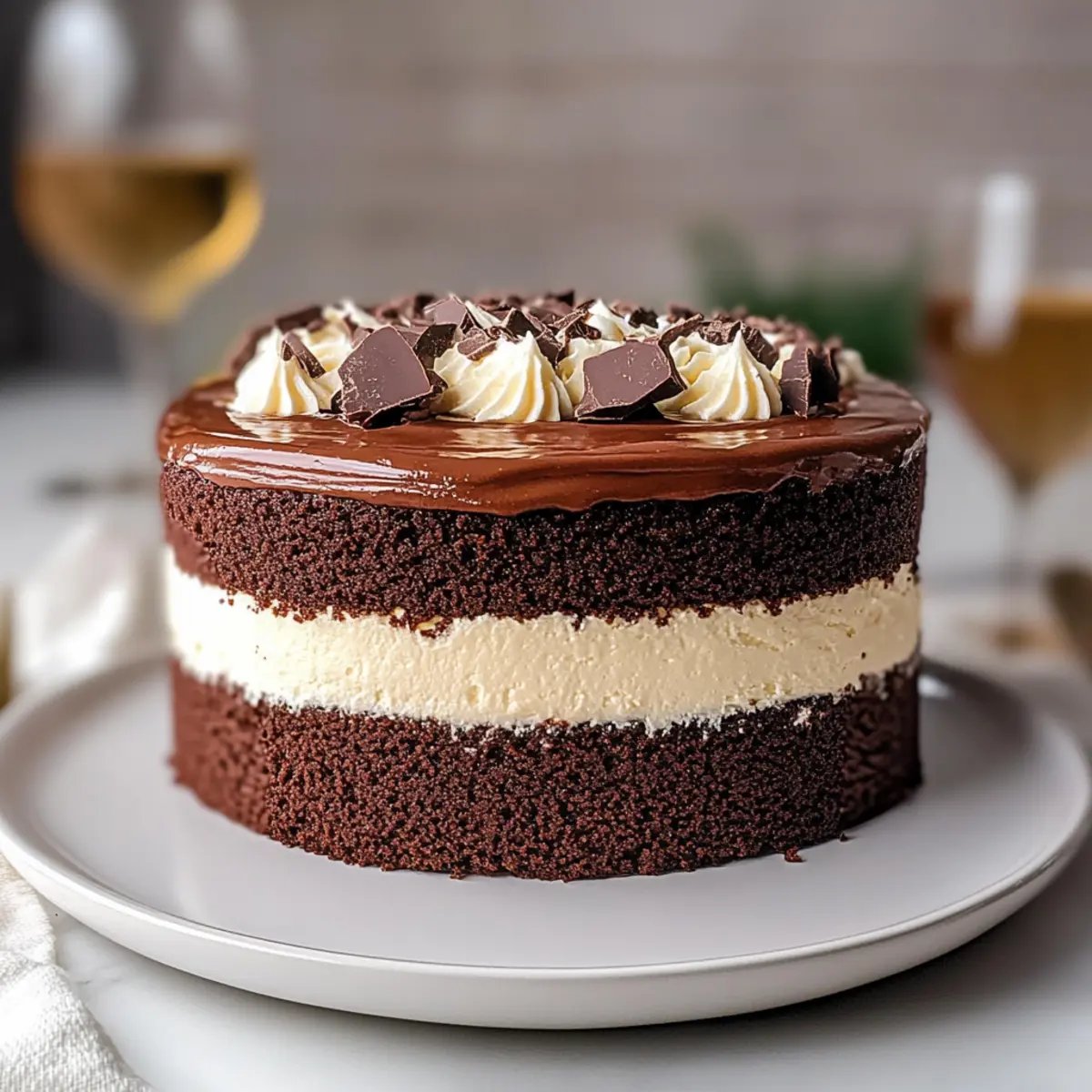 Tuxedo Cake – Triple Chocolate Mousse Cake