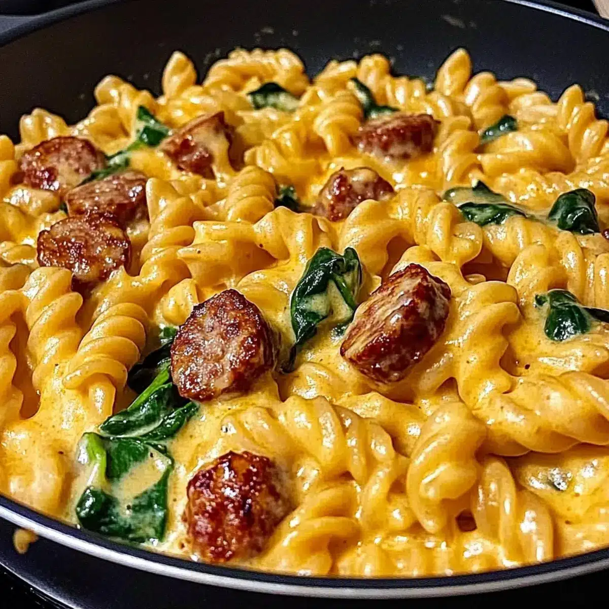 One-Pan White Cheddar Ranch Sausage Magic Pasta