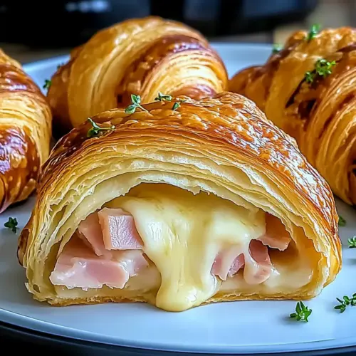 Air Fryer Ham Cheese Croissants