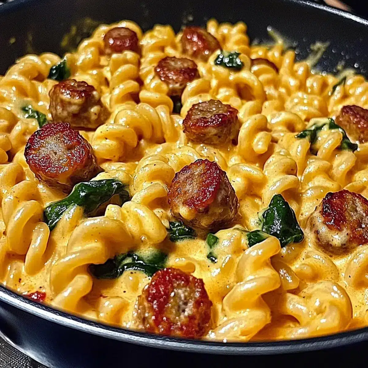 One-Pan White Cheddar Ranch Sausage Magic Pasta