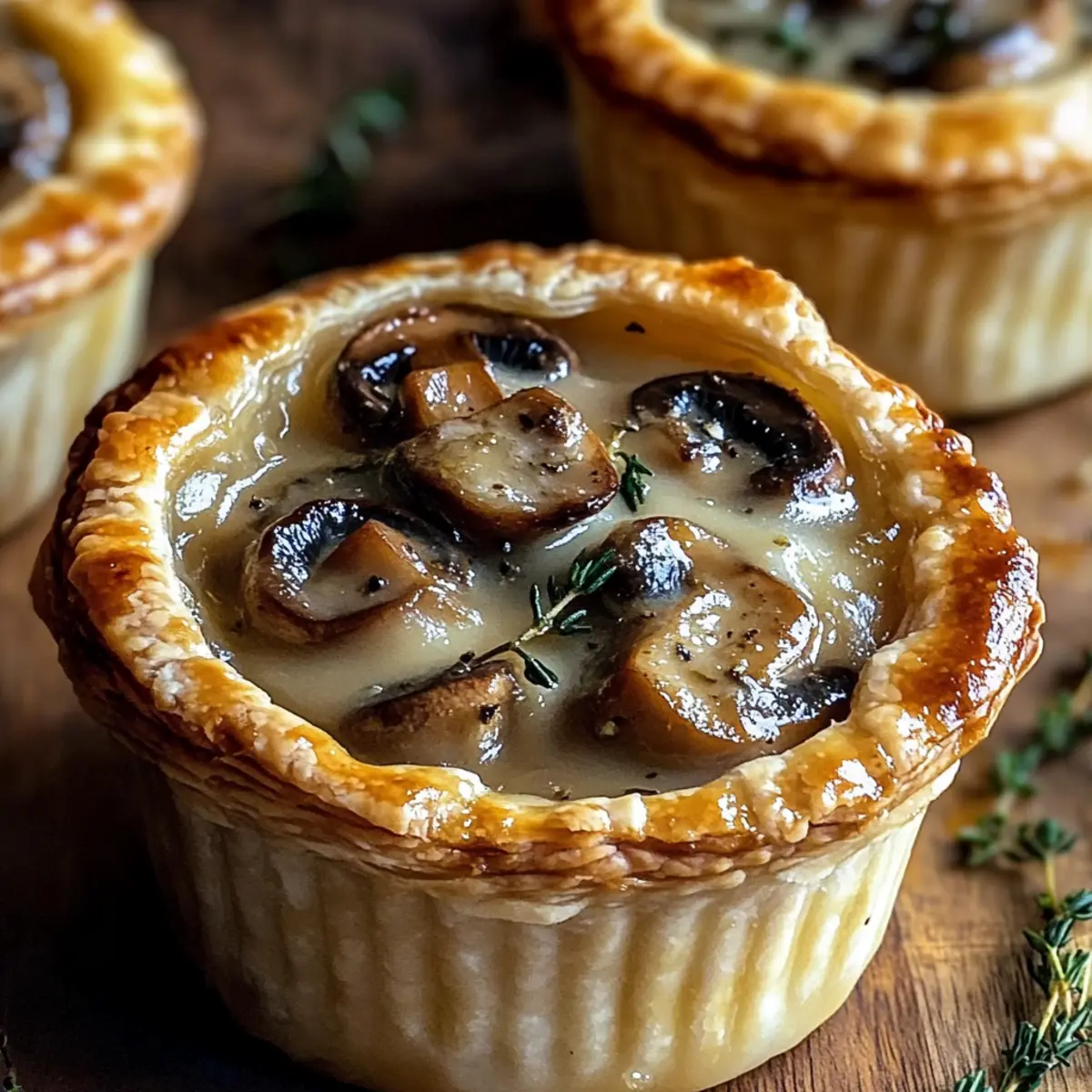 Mini Mushroom Gruyère Pot Pies