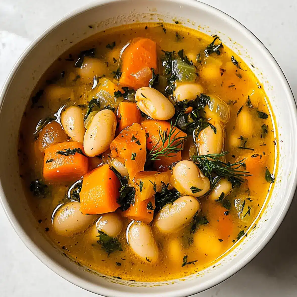 Brothy Carrot Butter Bean Soup