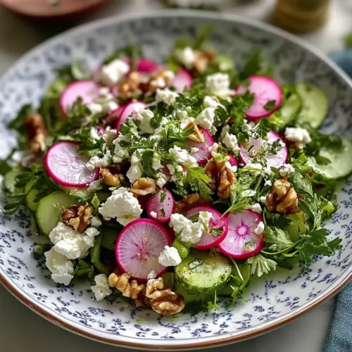 Herb and Radish Salad with Feta and Walnuts