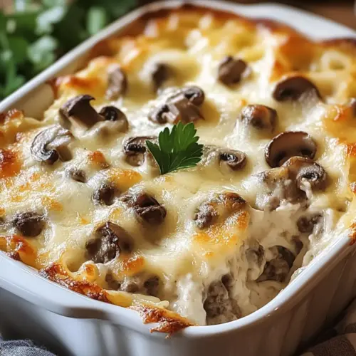 Mushroom and Swiss Burger Casserole