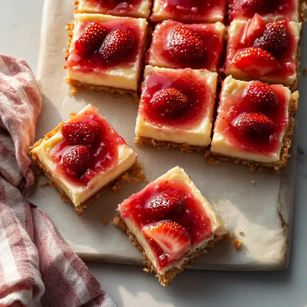 Strawberry Rhubarb Cheesecake Bars