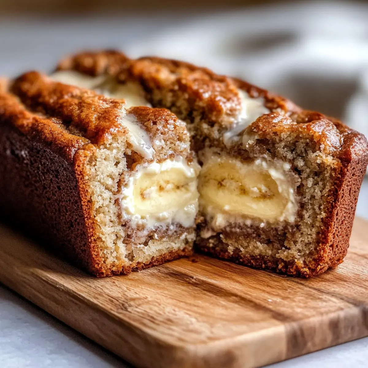 Cheesecake-Stuffed Banana Bread