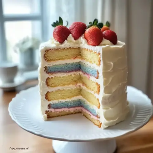 Rainbow Vanilla Layer Cake