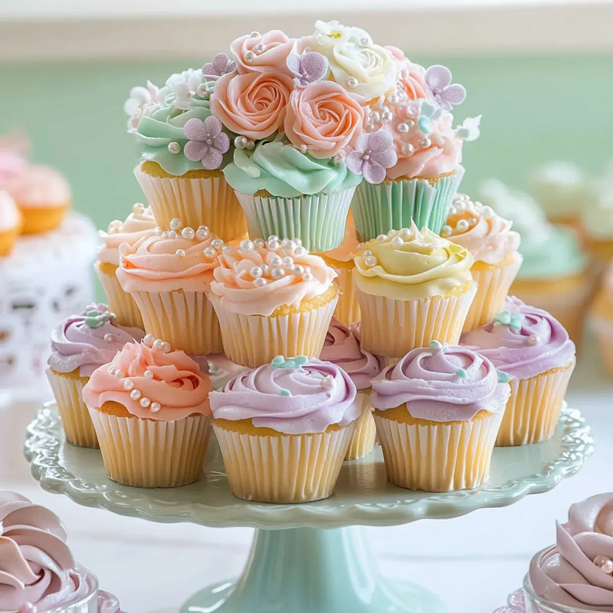 Cupcake Tower Using Dollar Tree Stands