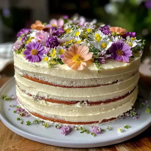 Mothers Day Cake with Fresh Flower