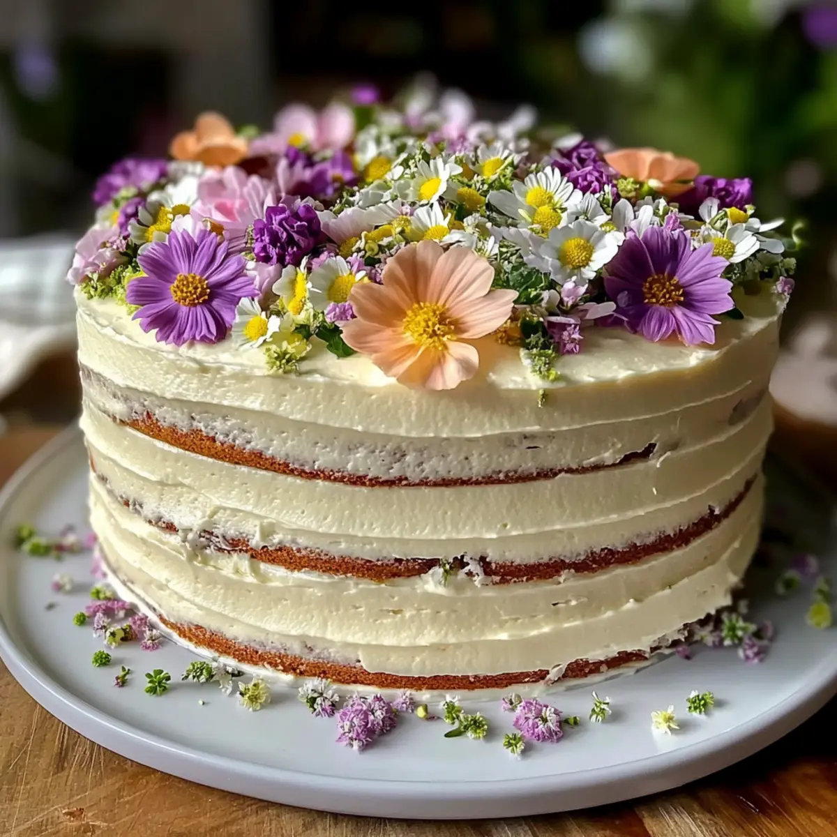 Mothers Day Cake with Fresh Flower