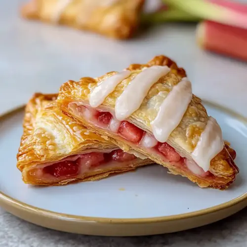 Flaky Strawberry Rhubarb Turnovers