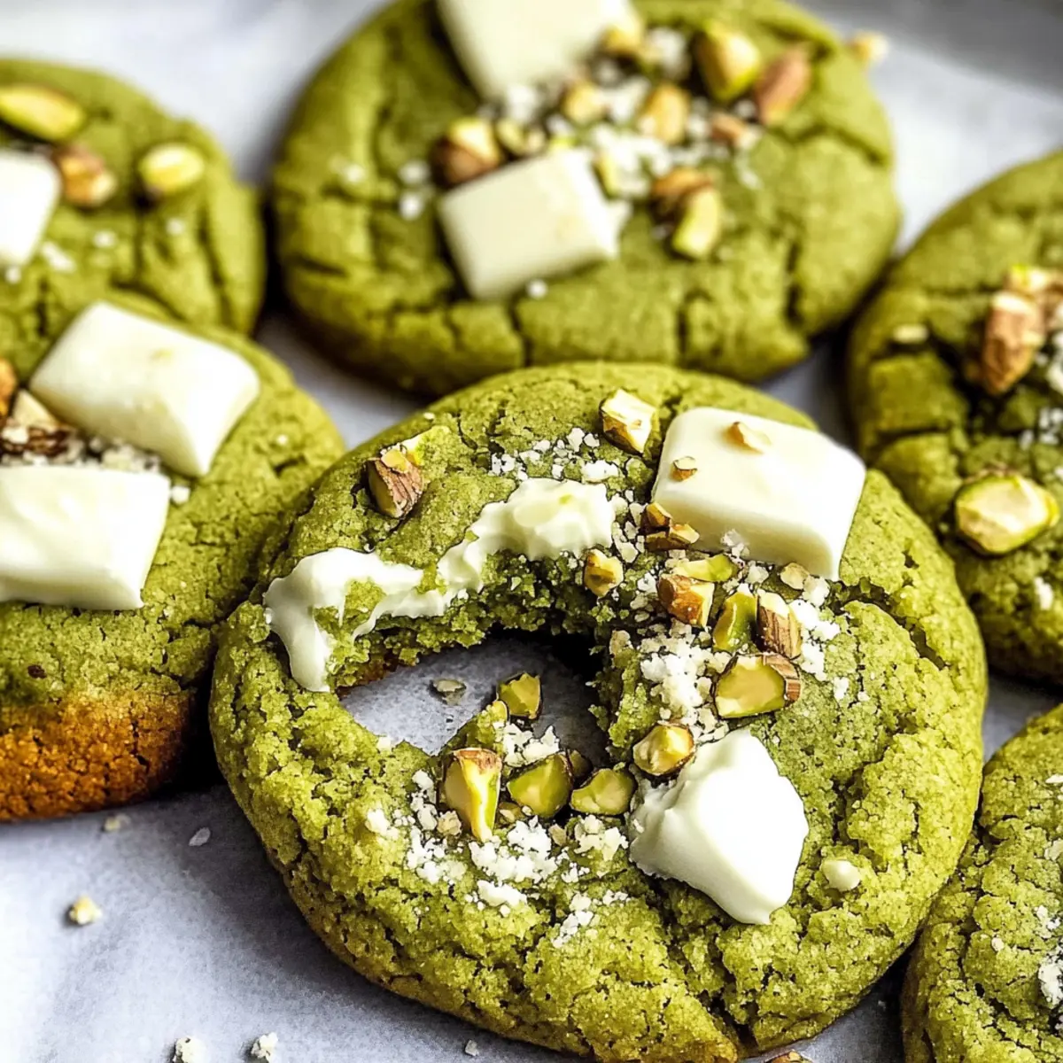 White Chocolate Pistachio Matcha Cookies