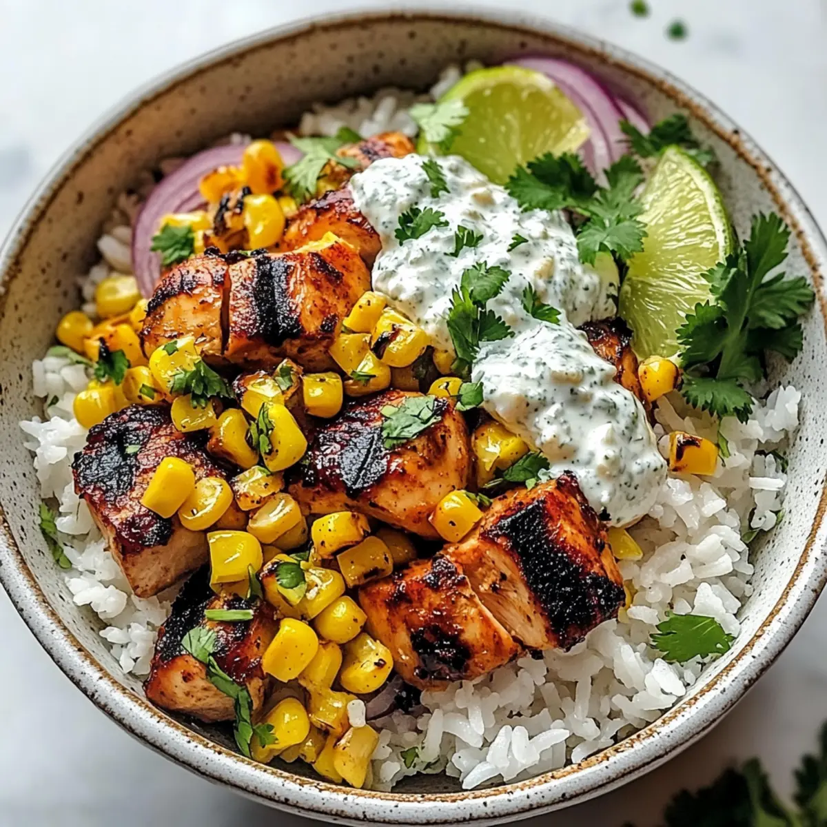 Street Corn Chicken Rice Bowl