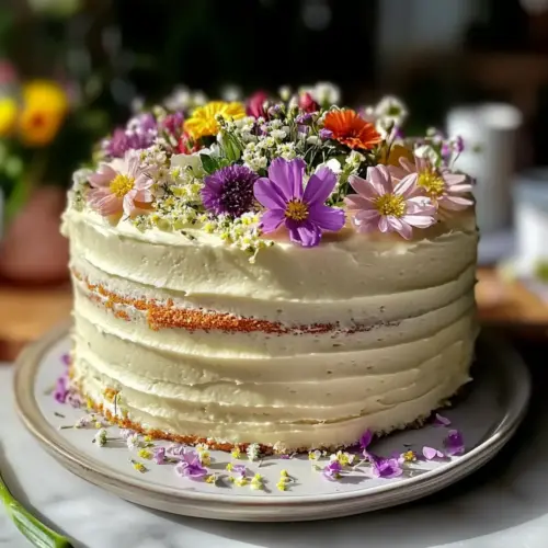 Mothers Day Cake with Fresh Flower