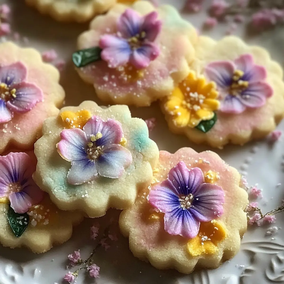 Spring Flower Shortbread Cookies
