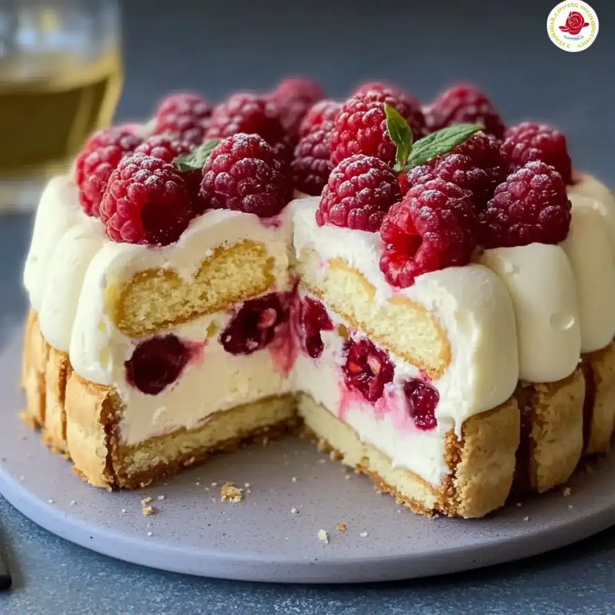 White Chocolate Mousse Charlotte with Raspberries