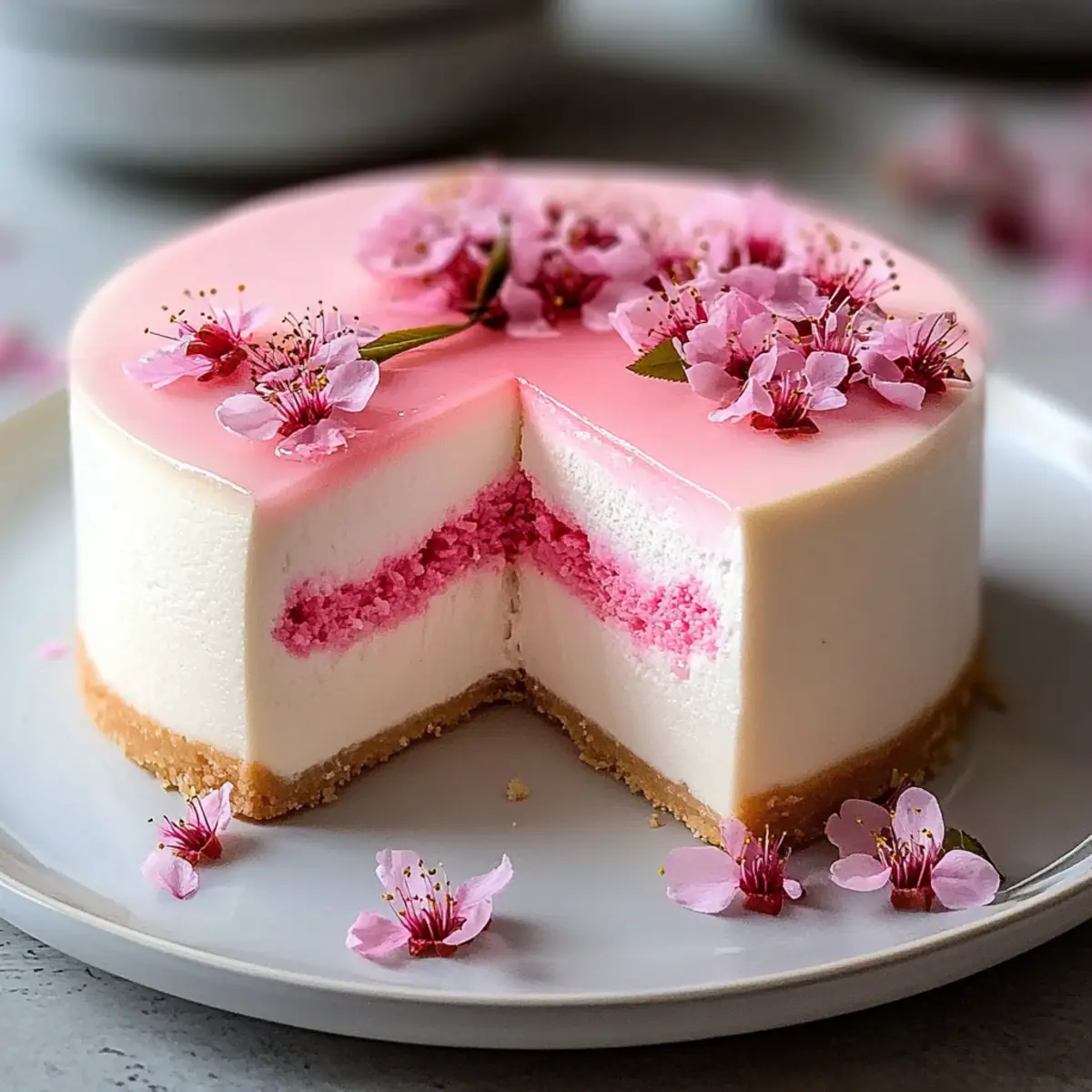 Cherry Blossom Japanese Sakura Cheesecake
