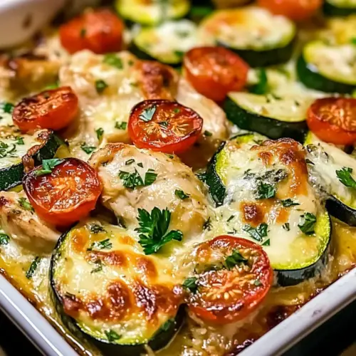 Mediterranean Chicken Zucchini Bake