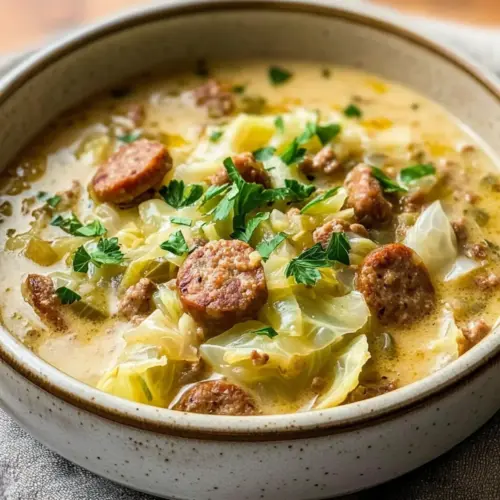 Creamy Sausage & Cabbage Soup