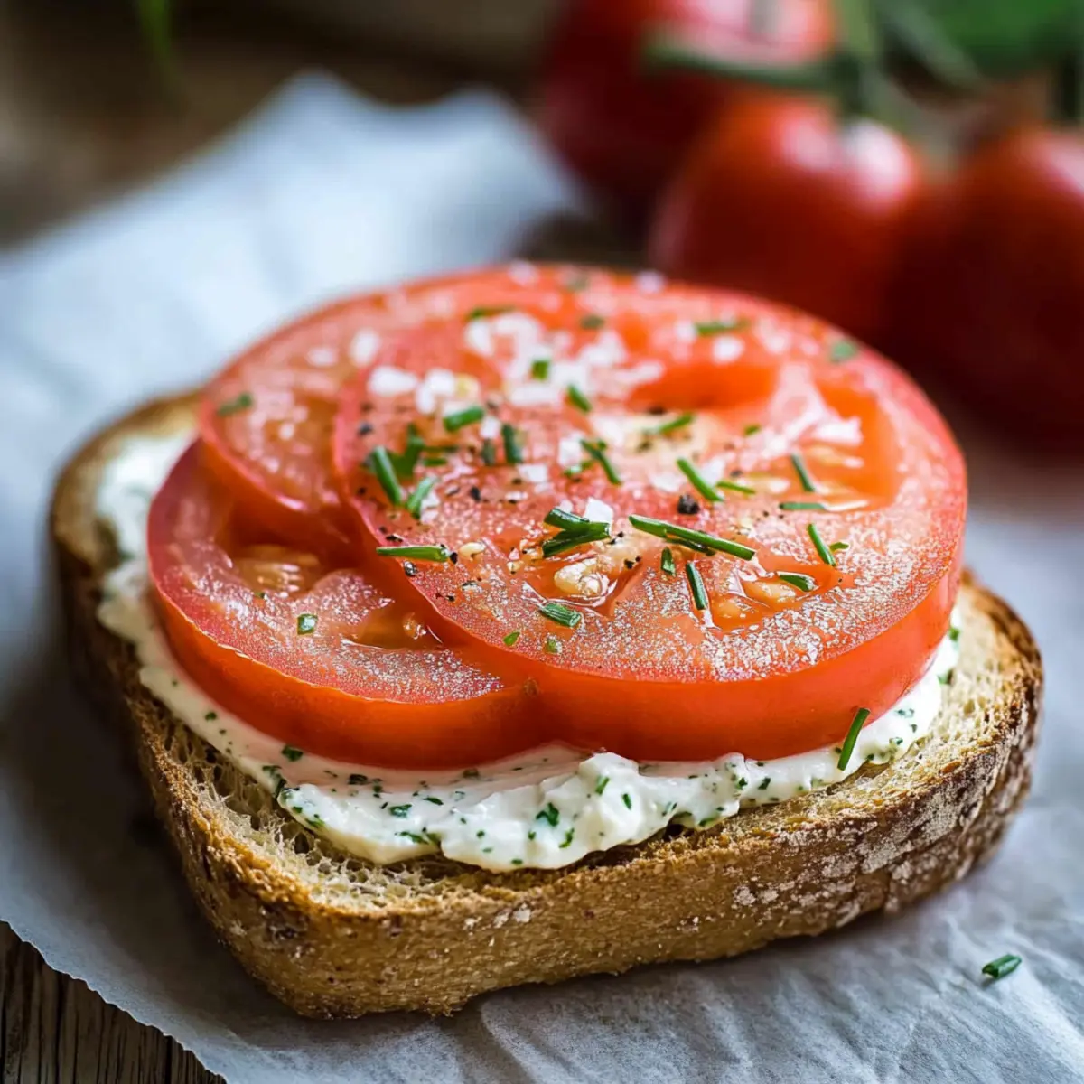 Open-Faced Tomato Sandwich