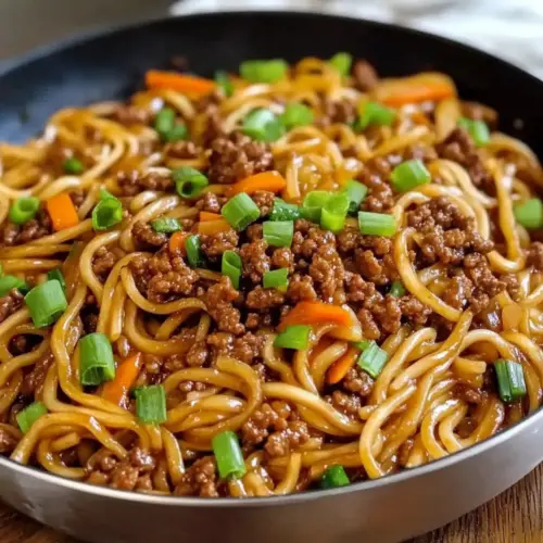 Mongolian Ground Beef Noodles