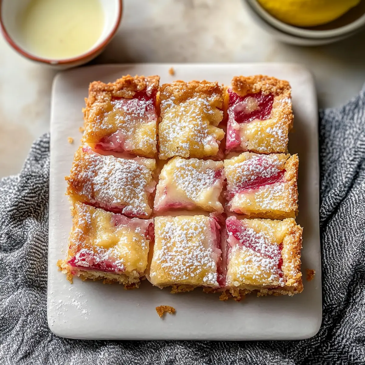 Delicious Lemon Rhubarb Bars