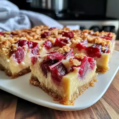 Creamy Rhubarb Custard Bars