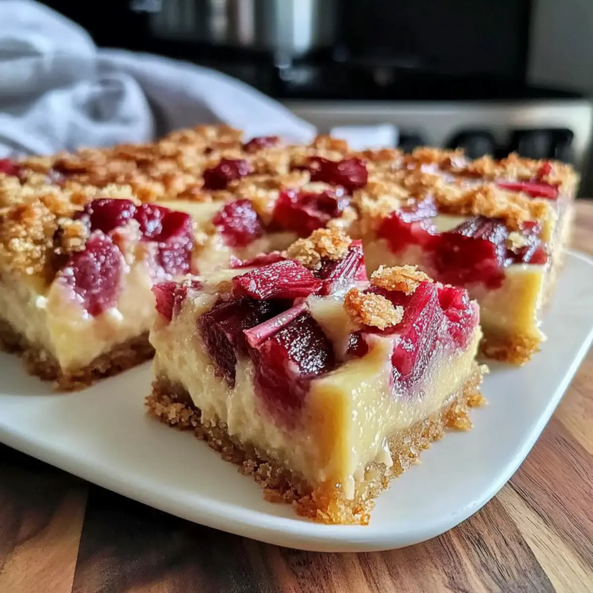 Creamy Rhubarb Custard Bars