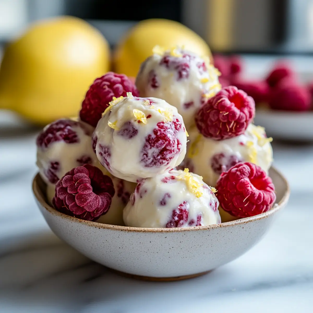 Lemon Raspberry Yogurt Bites