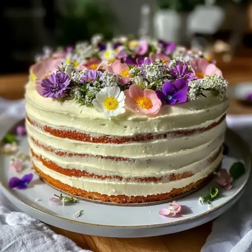 Mothers Day Cake with Fresh Flower