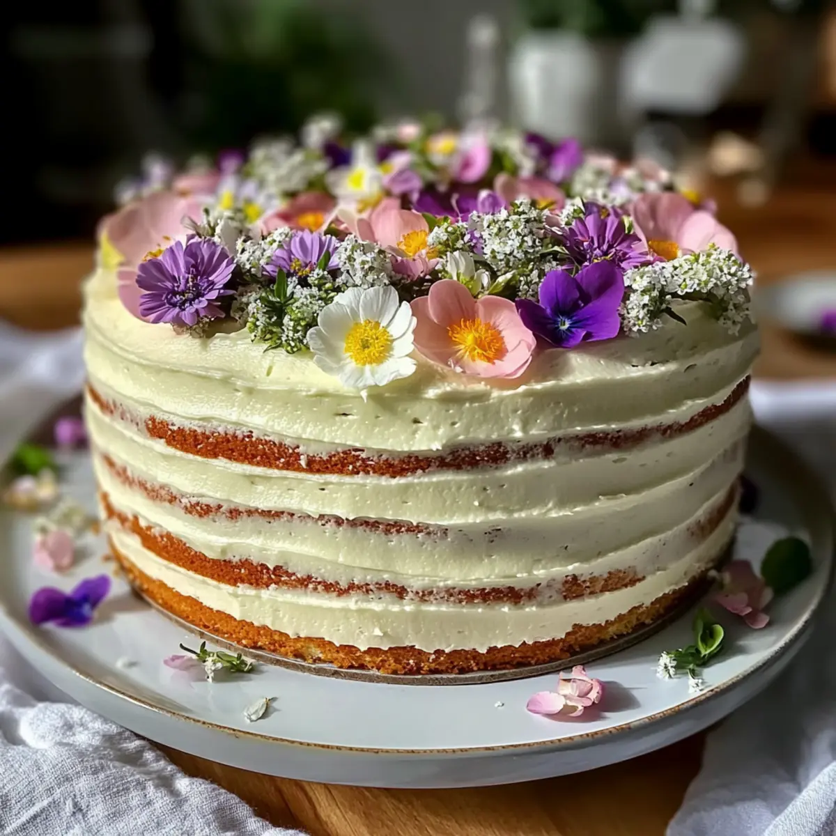 Mothers Day Cake with Fresh Flower