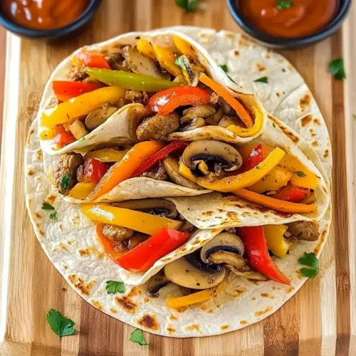 Smoked Sausage Pepper Mushroom Wrap