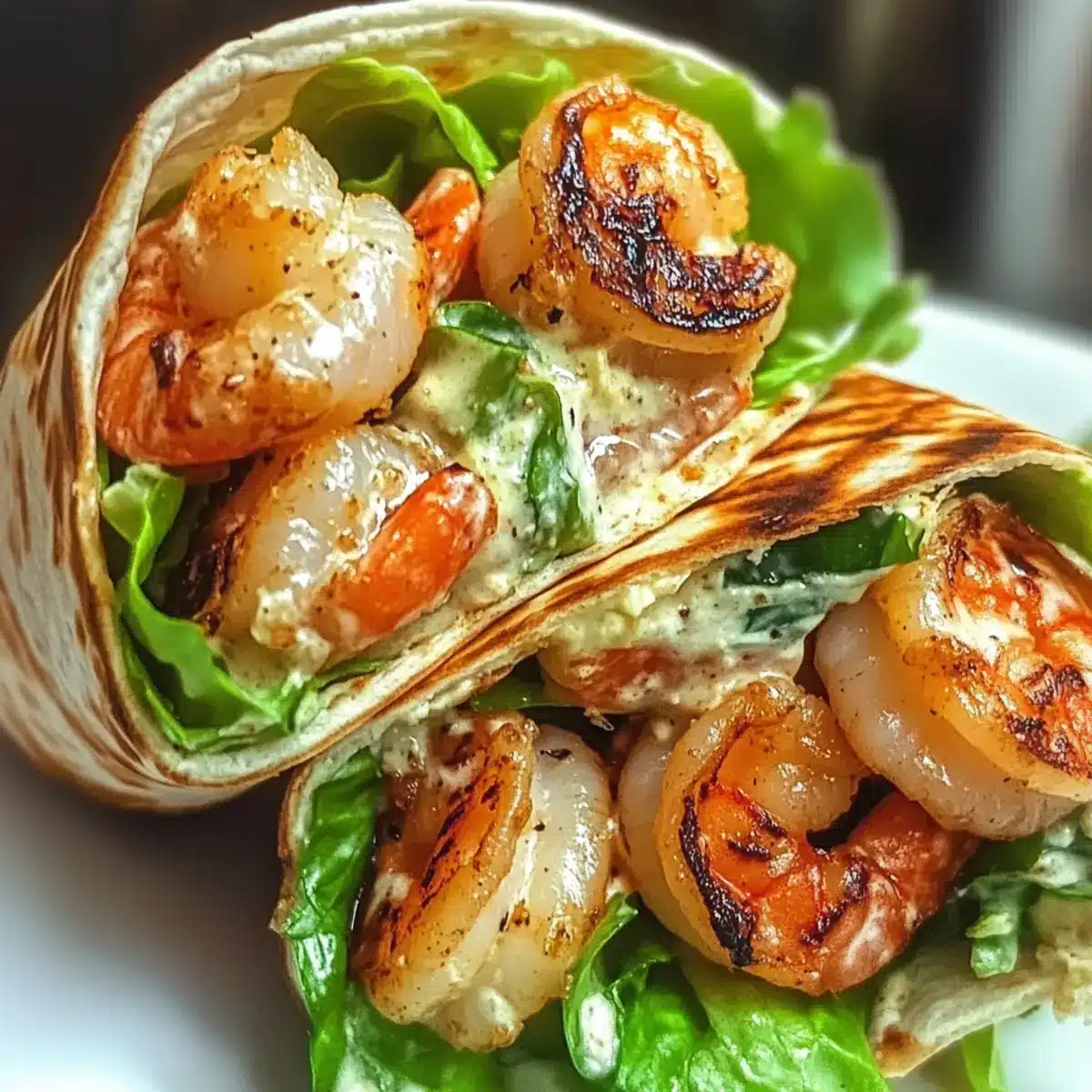 Grilled Shrimp Caesar Wraps