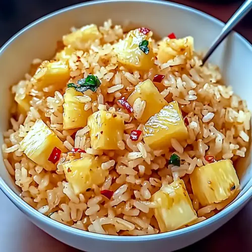 Sweet and Spicy Quick Vegan Pineapple Rice