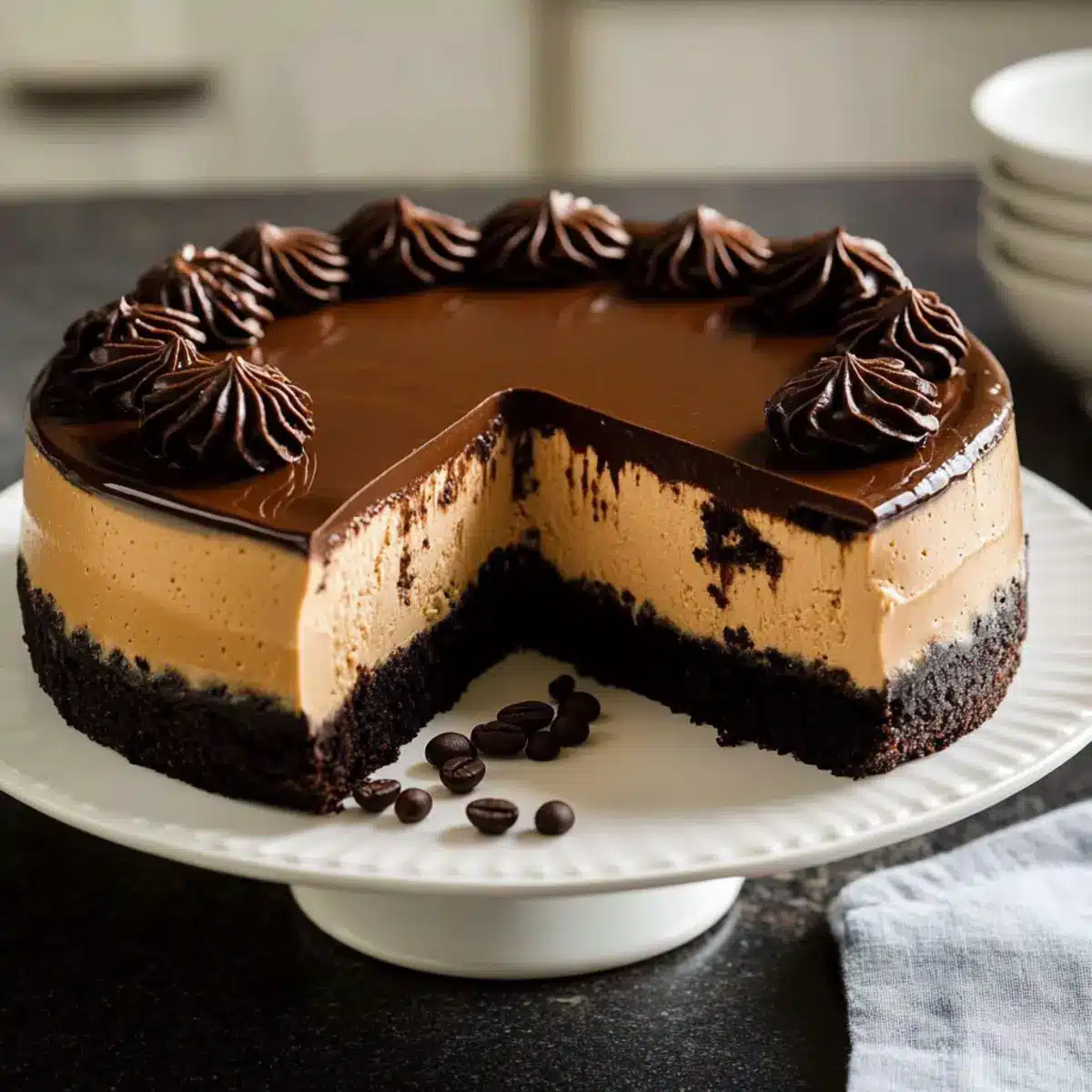 Espresso Cheesecake With Mocha Ganache