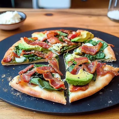 Pizza with crispy bacon