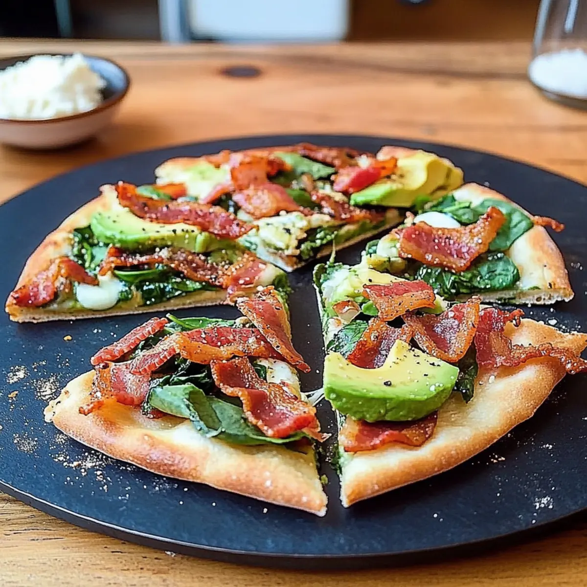 Pizza with crispy bacon