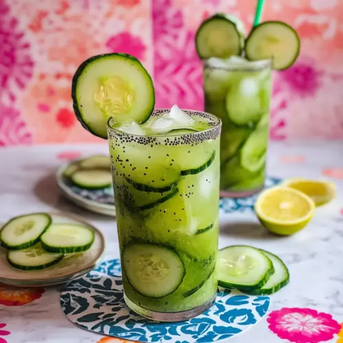 Cucumber Lime Agua Fresca with Chia