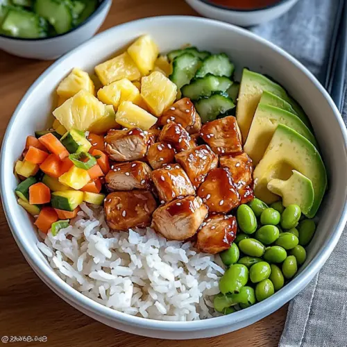 Hawaiian Inspired Chicken Poke Bowl