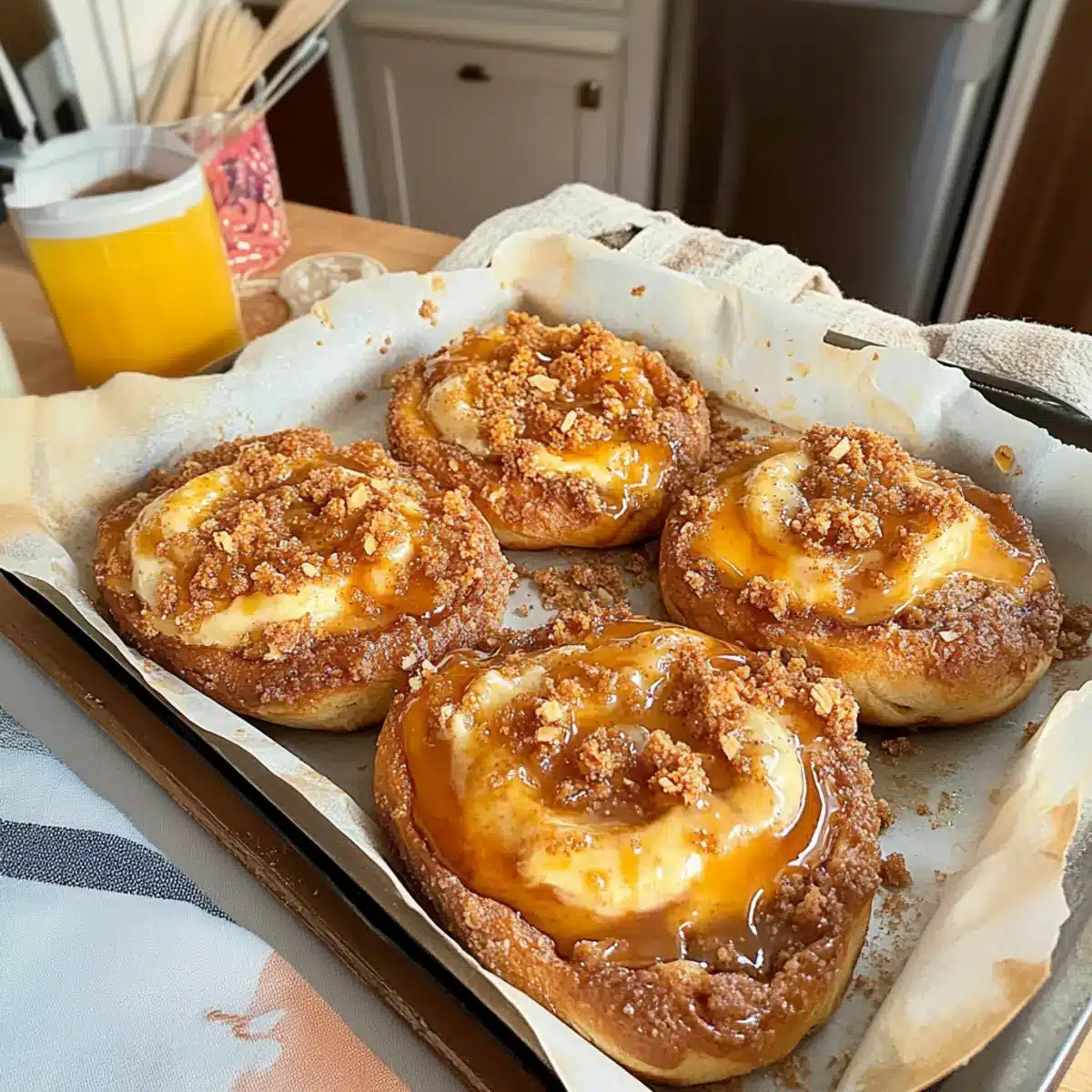 Salted Caramel Banana Crumble Buns
