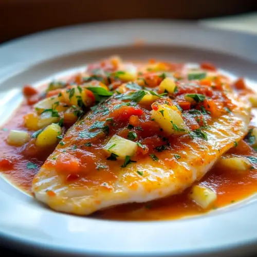 Baked Tilapia in Spicy Roasted Pepper Sauce