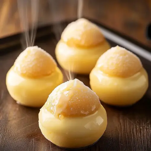 Italian Cream Bombs with Vanilla Custard