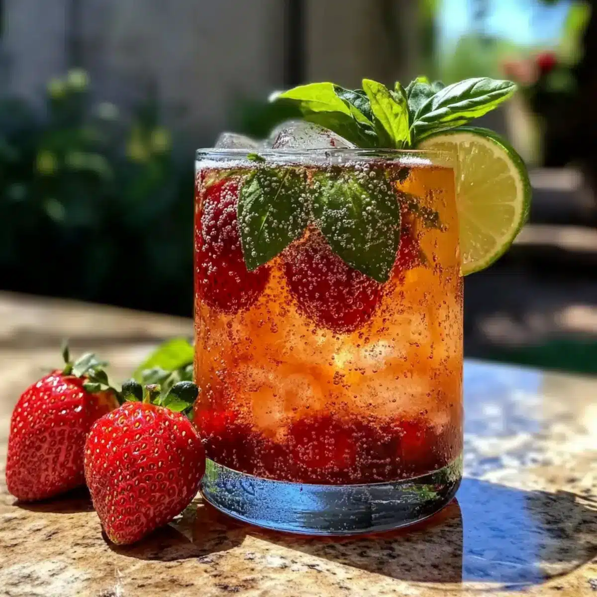 Strawberry Basil Shrub Mocktail