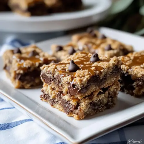 Chocolate Chip Caramel Cookie Bars