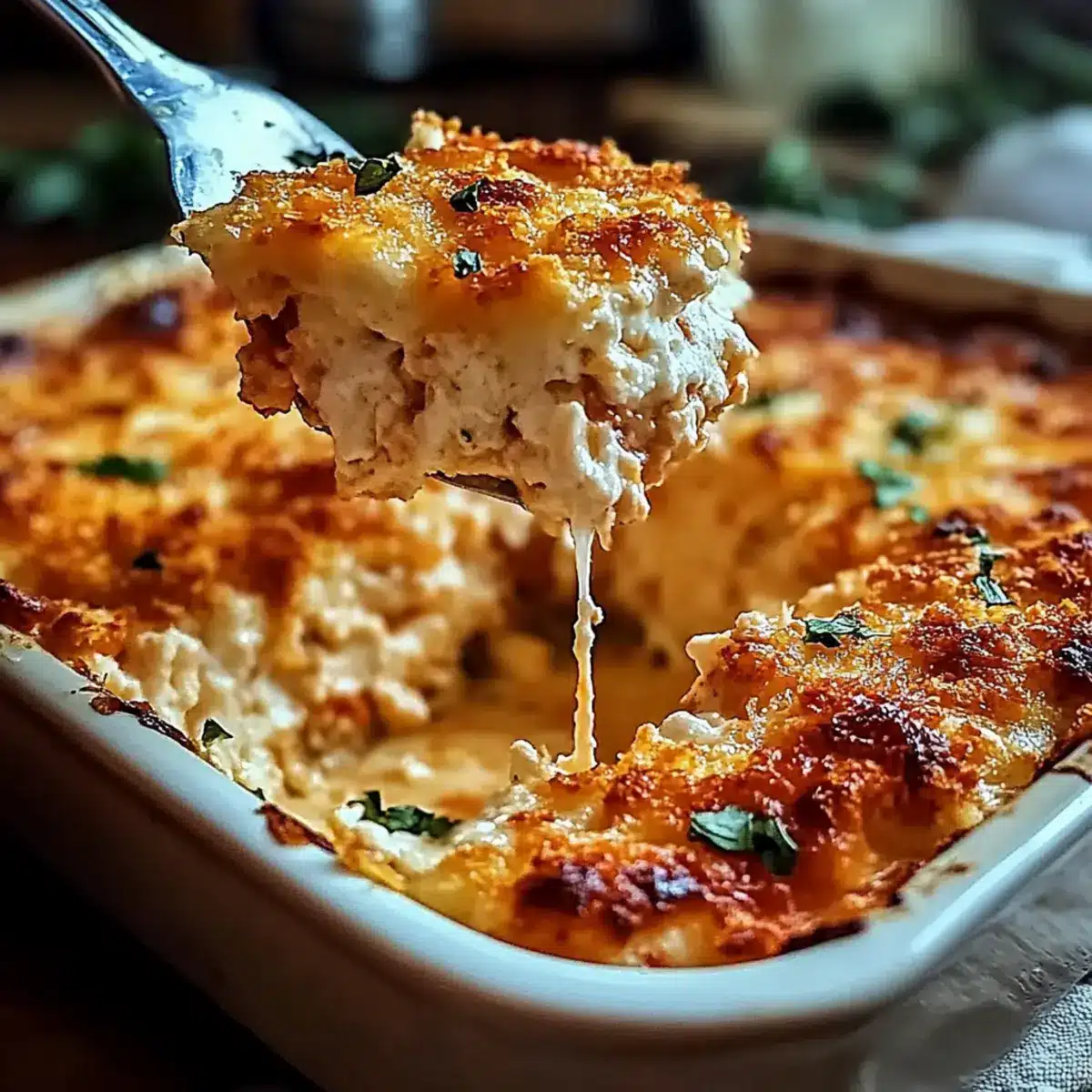 Cheesy High Protein Chicken Parmesan Casserole