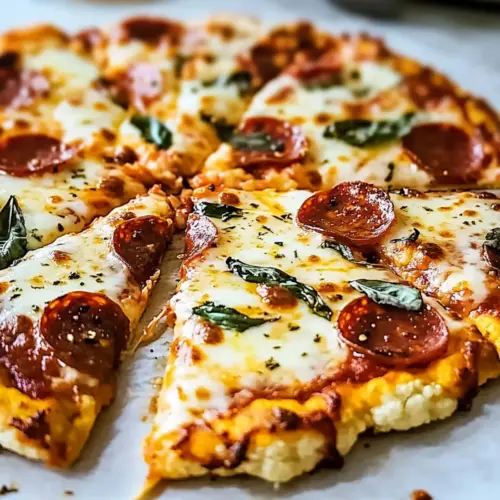 Cauliflower Pepperoni Cheese Pizza