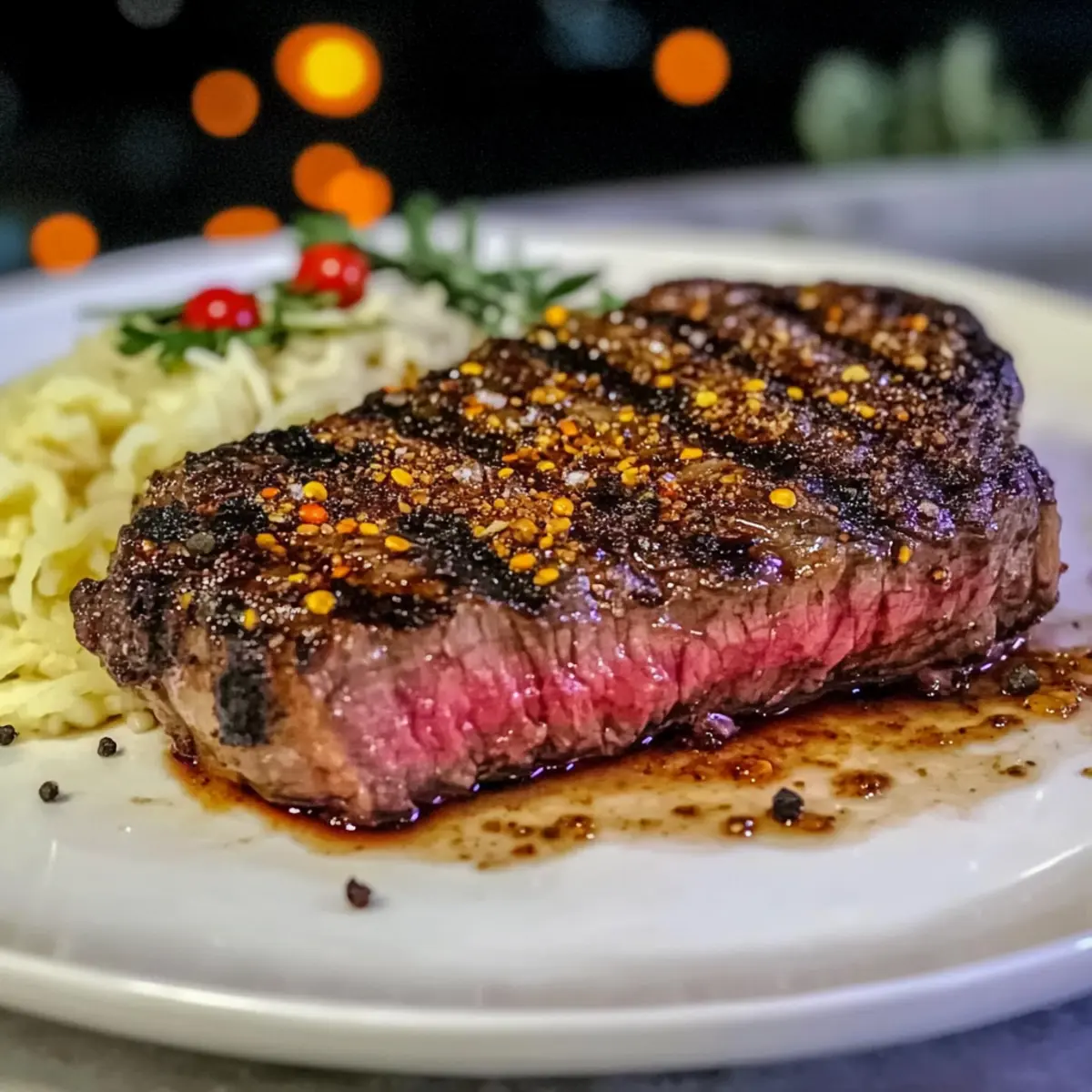 Espresso Rubbed Grilled New York Strip Steak
