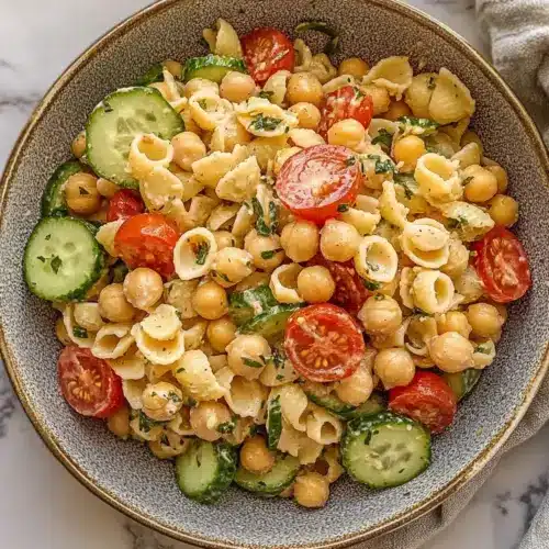 Chickpea Pasta Salad with Creamy Tahini