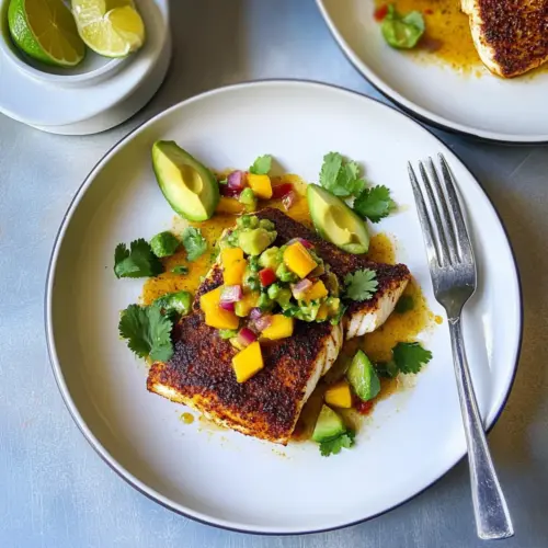 Blackened Halibut with Mango