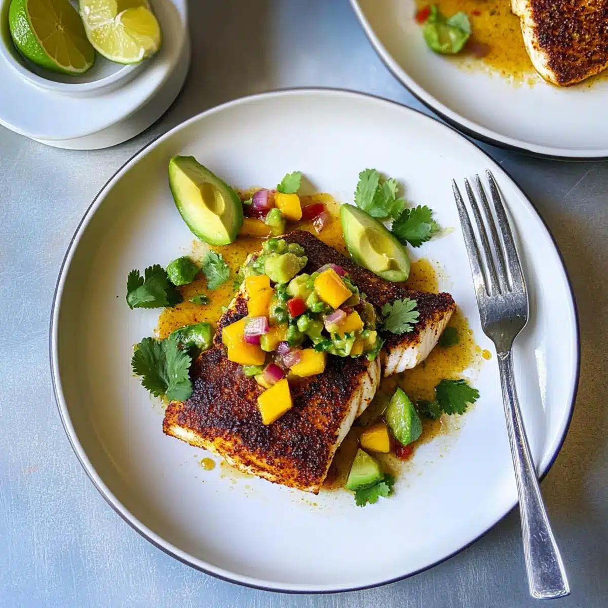 Blackened Halibut with Mango